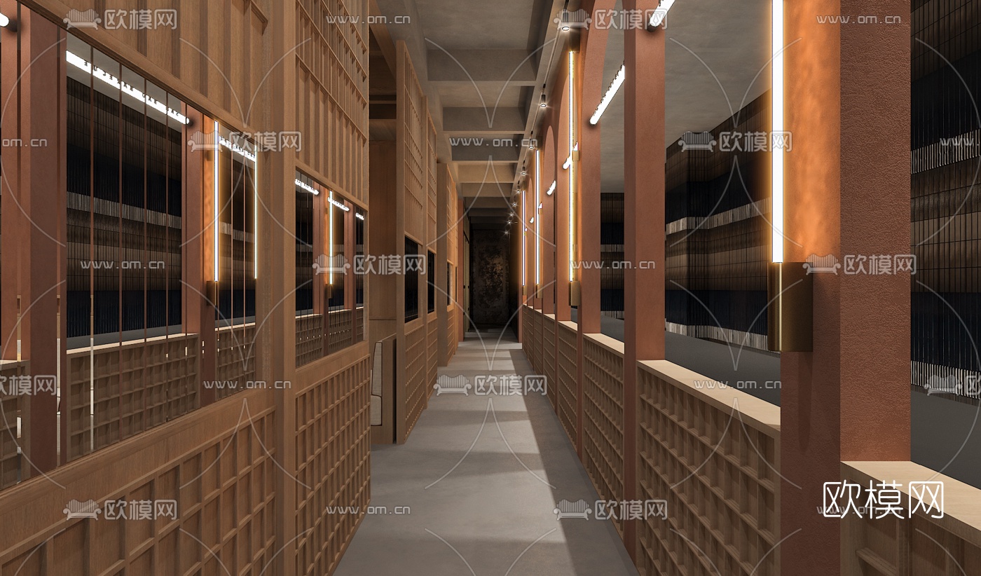 新中式烤肉店3d模型