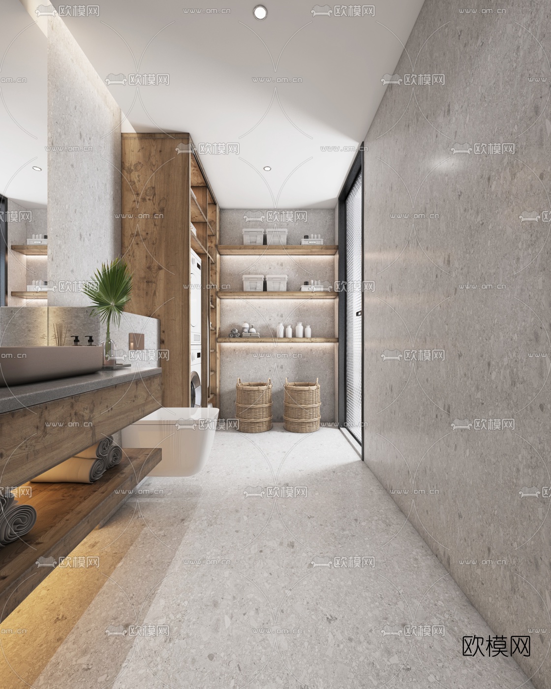 自然风卫生间3d模型下载