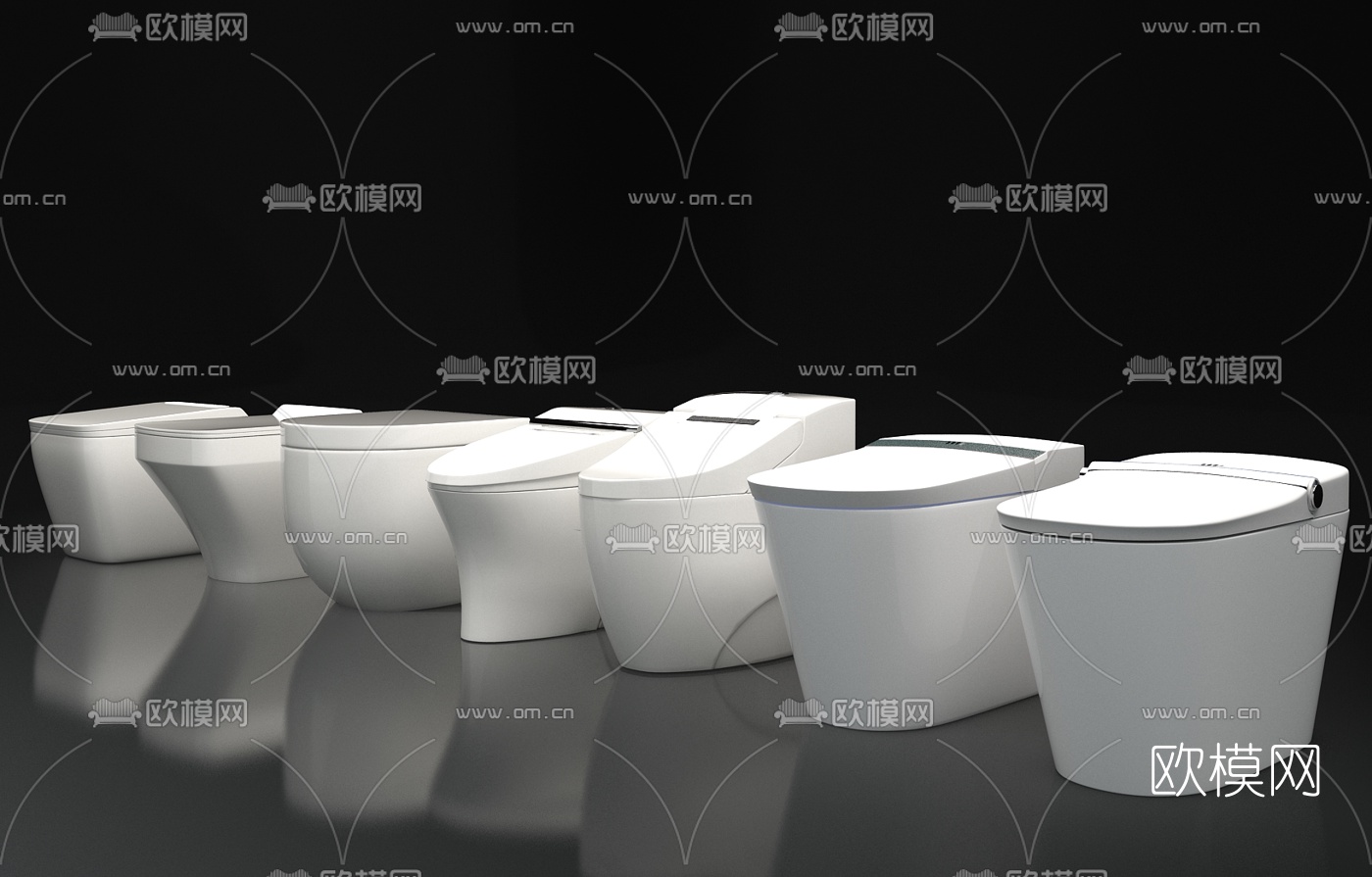 现代智能陶瓷马桶su模型