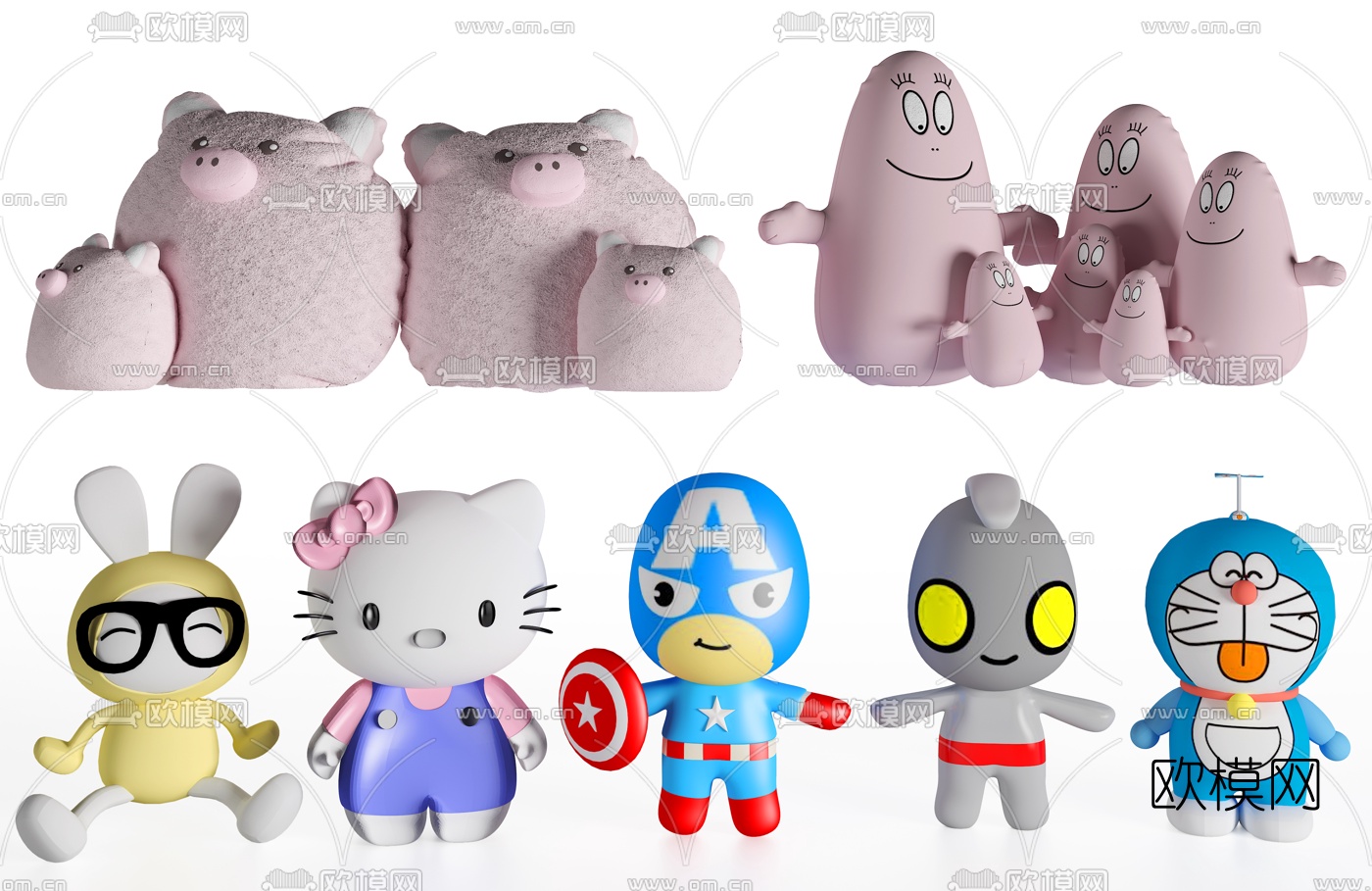 现代动漫人物玩偶3d模型