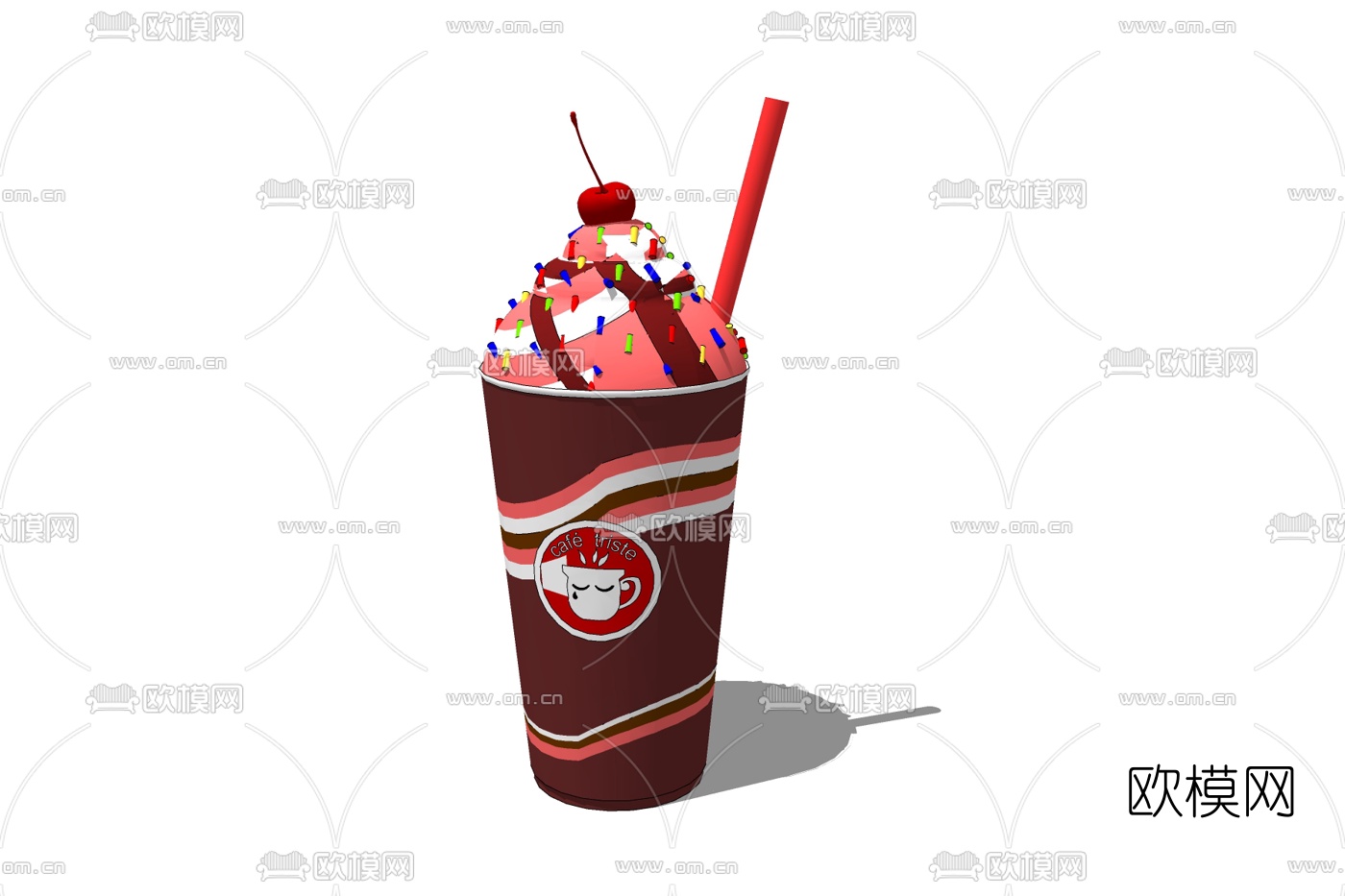 现代奶油冰淇淋免费su模型下载