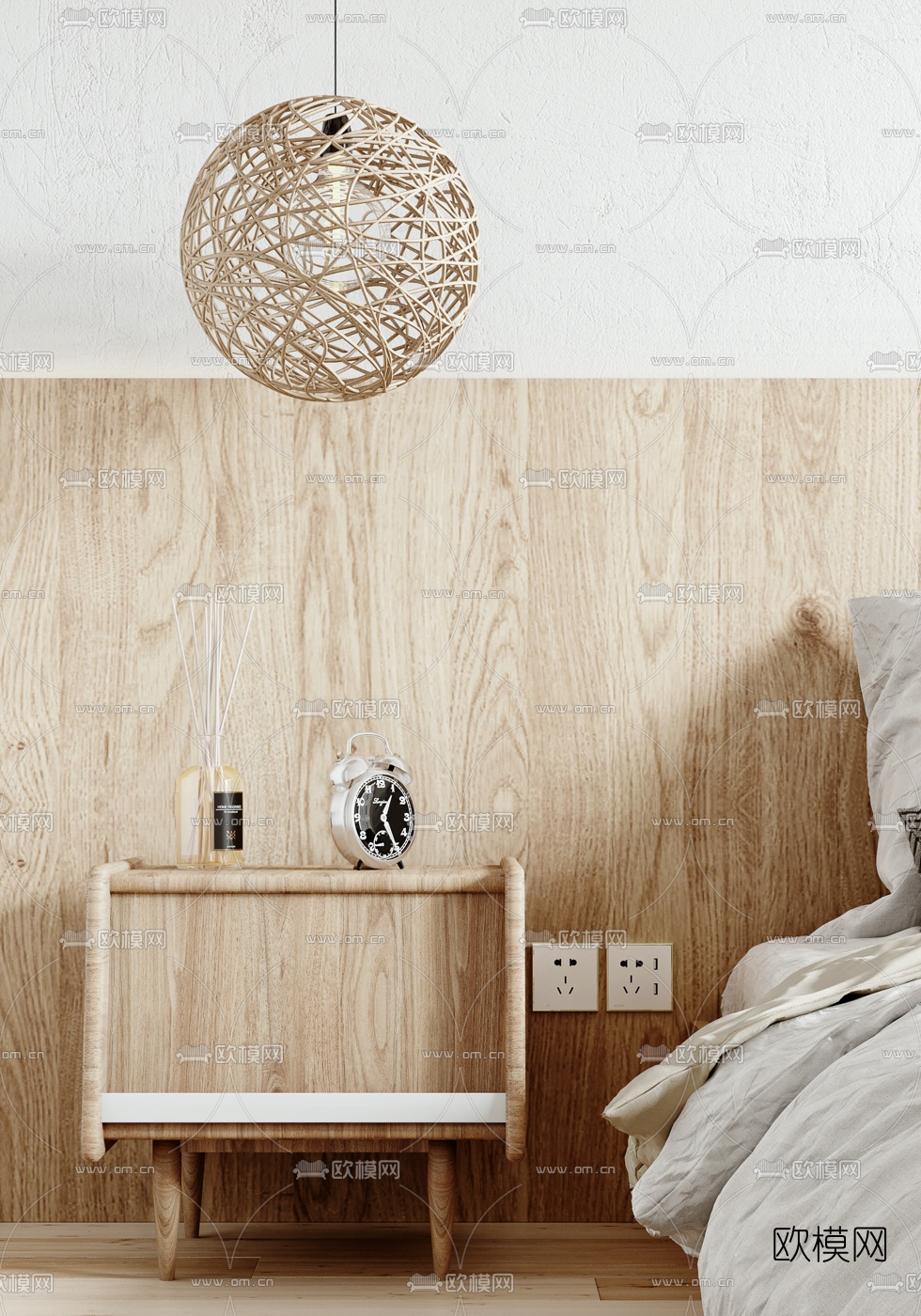 日式榻榻米卧室3d模型下载（渲染图3）