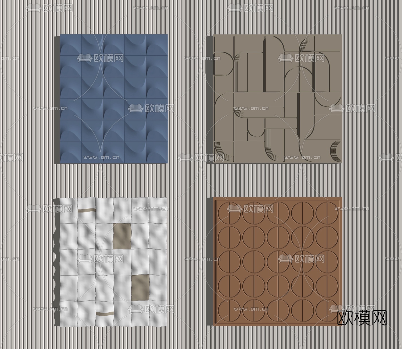 现代墙饰挂件su模型下载（渲染图2）