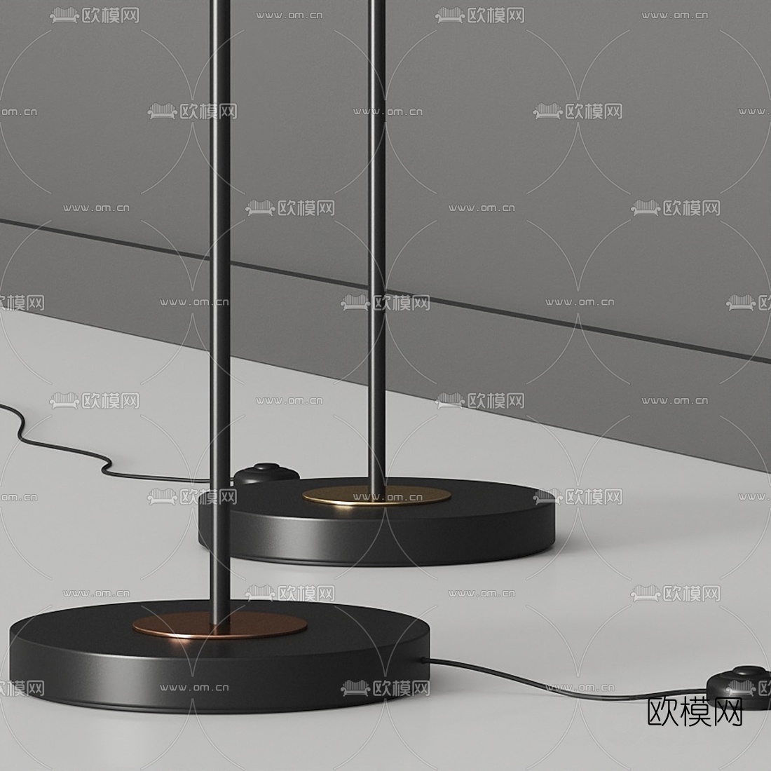 现代轻奢落地灯3d模型下载（渲染图2）