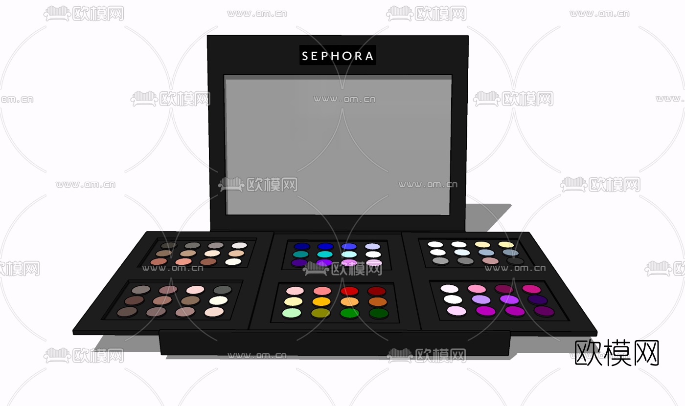 现代梳妆盒免费su模型下载