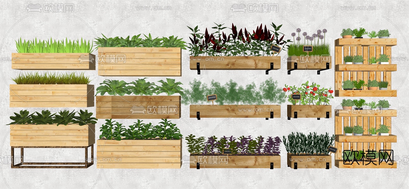 现代绿植盆景盆栽su模型