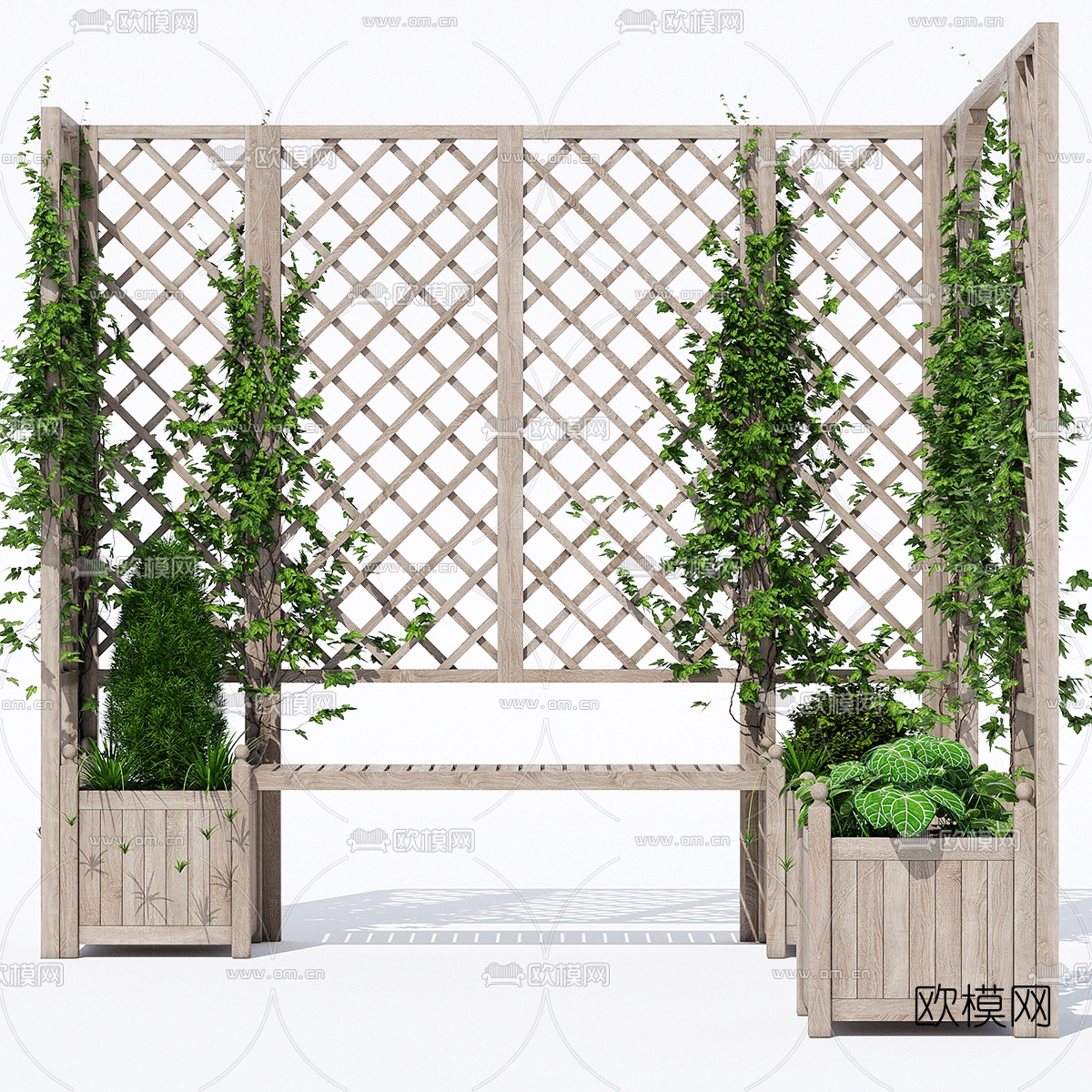 现代绿植藤蔓3d模型下载（渲染图2）