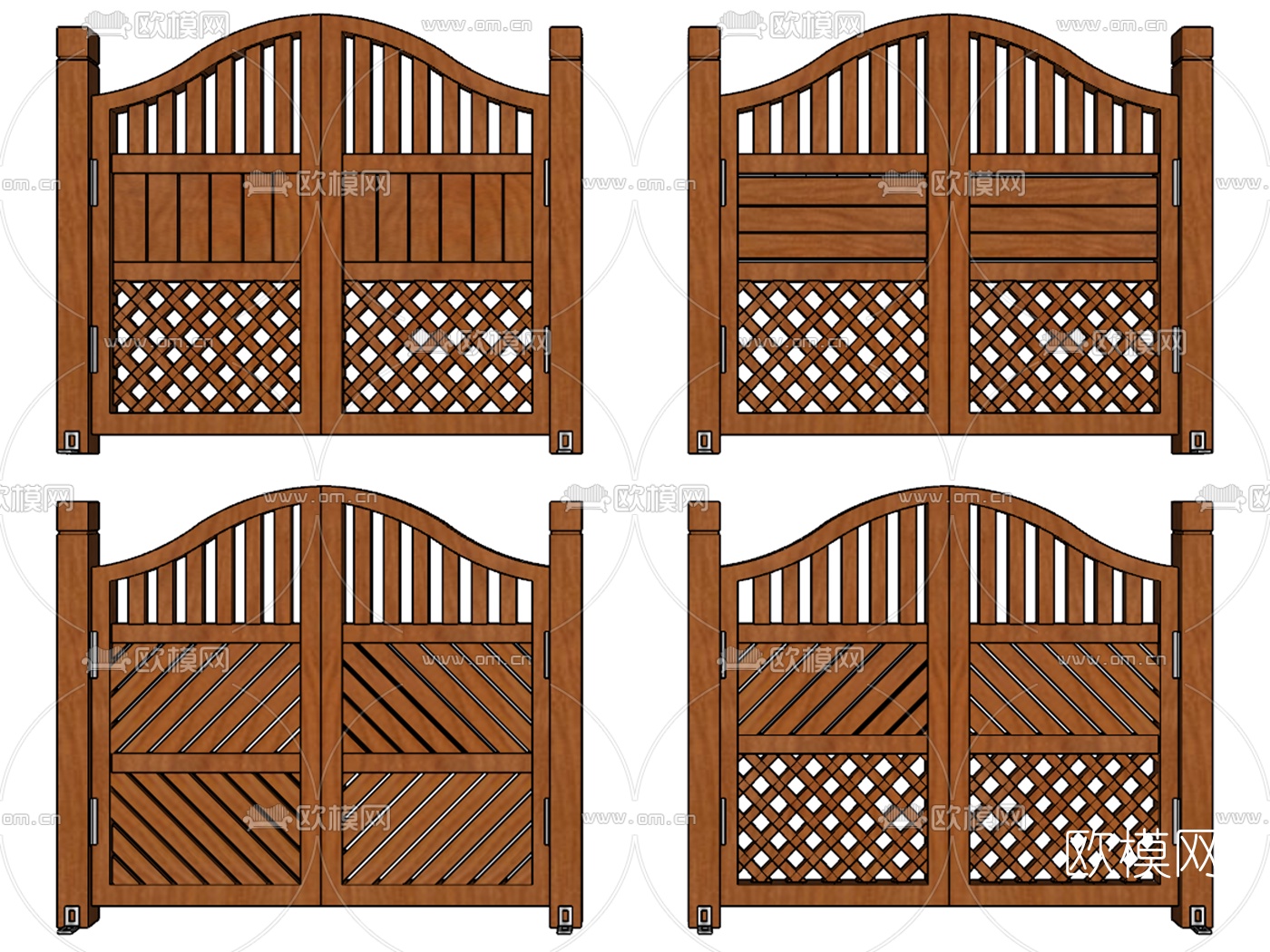 美式花园木门su模型
