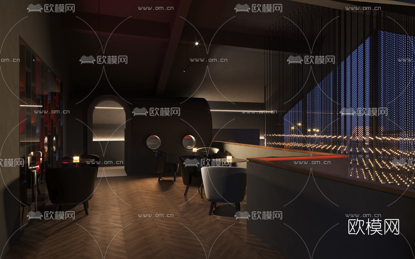 现代酒吧清吧3d模型