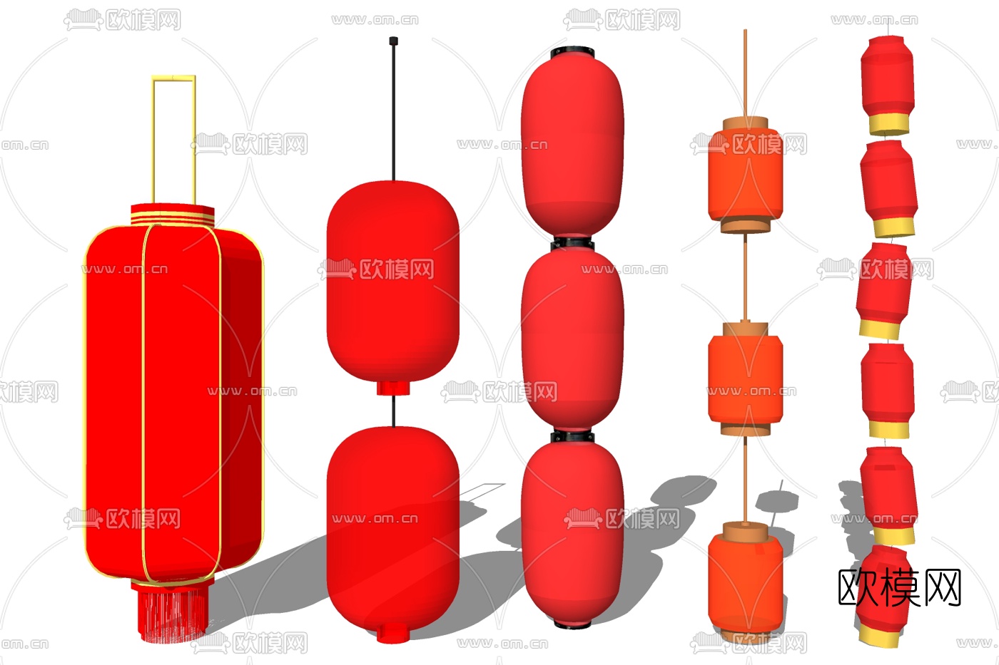 新中式灯笼su模型下载
