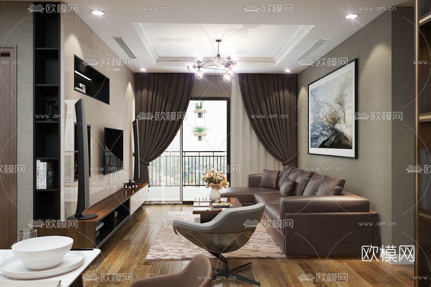 现代客餐厅免费3d模型