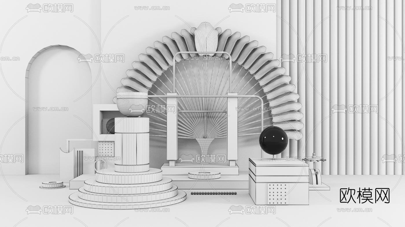 现代摄影区美陈3d模型