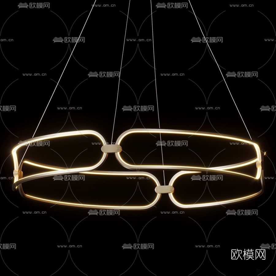 现代金属吊灯3d模型
