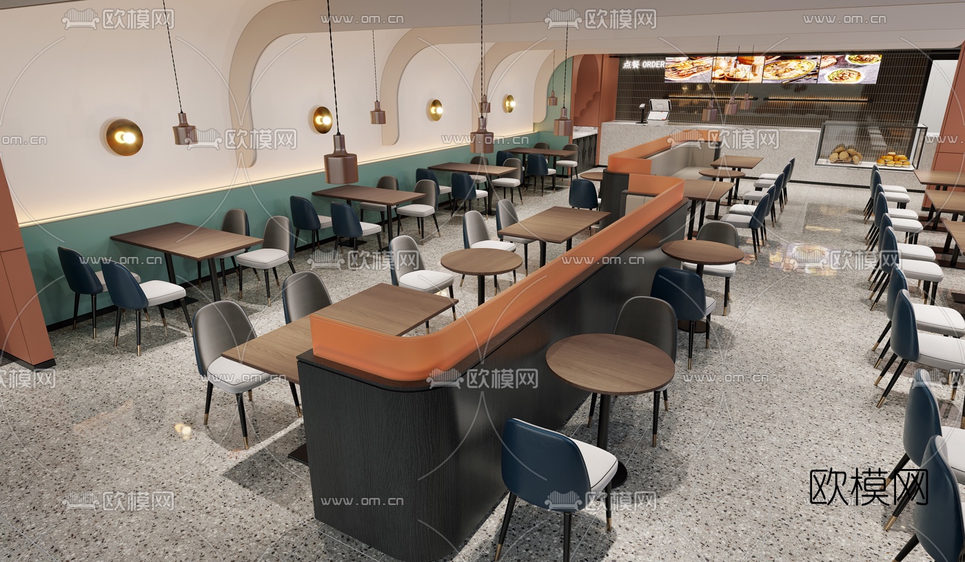 现代丝路风情主题餐厅3d模型