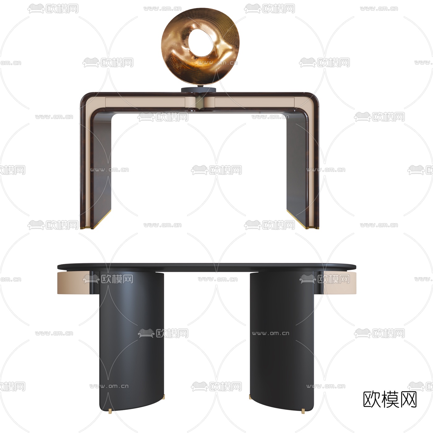 现代端景台端景条案3d模型下载