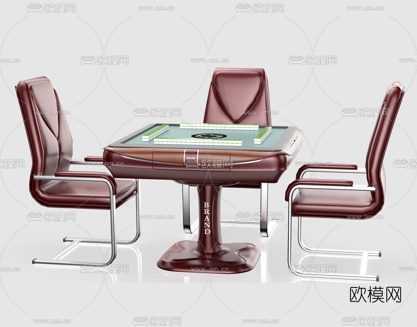 现代麻将桌椅3d模型下载