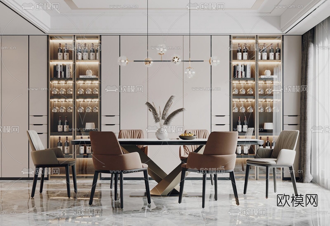 现代餐厅3d模型