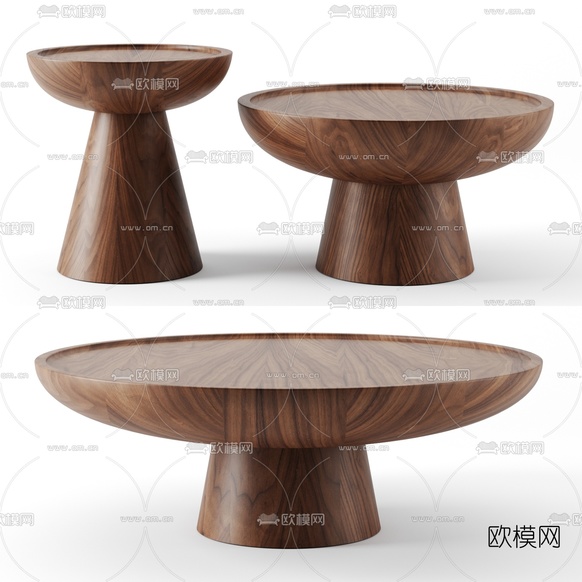 北欧圆形茶几3d模型下载