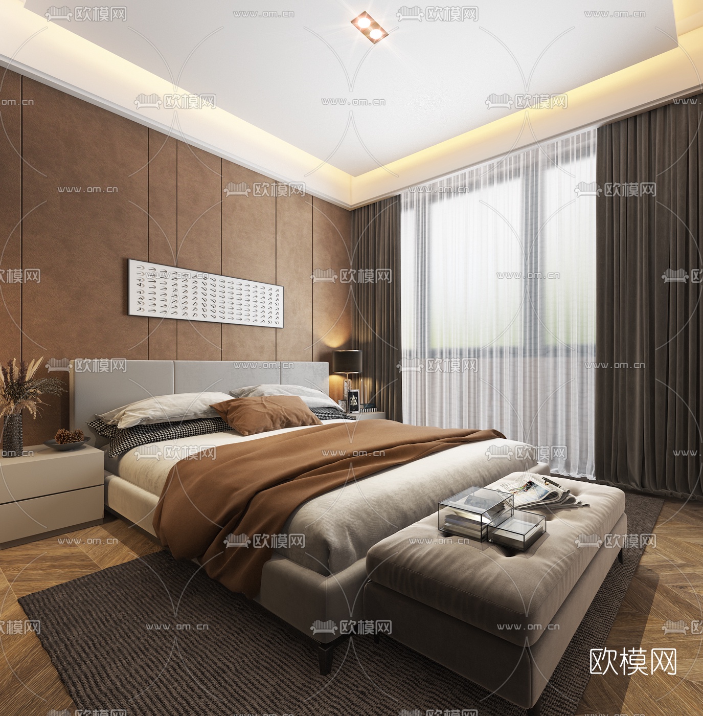 现代客餐厅卧室免费3d模型