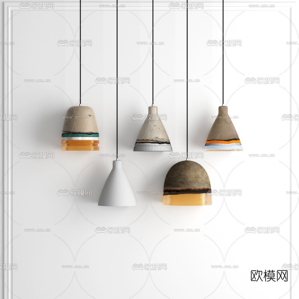 现代简约吊灯3d模型下载