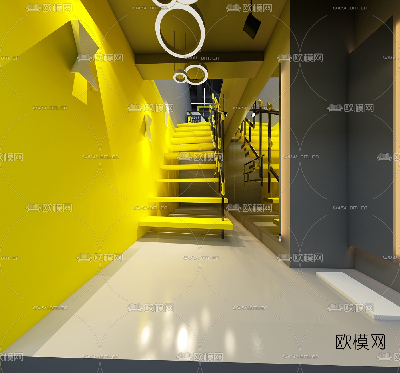 现代健身房3d模型