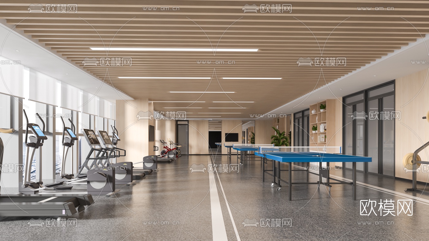 现代健身房3d模型