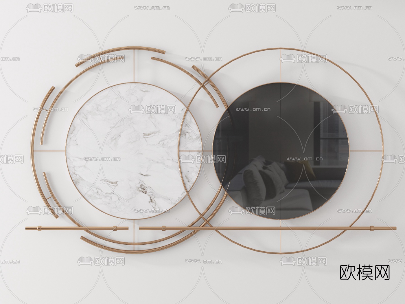 现代圆形墙饰挂件3d模型