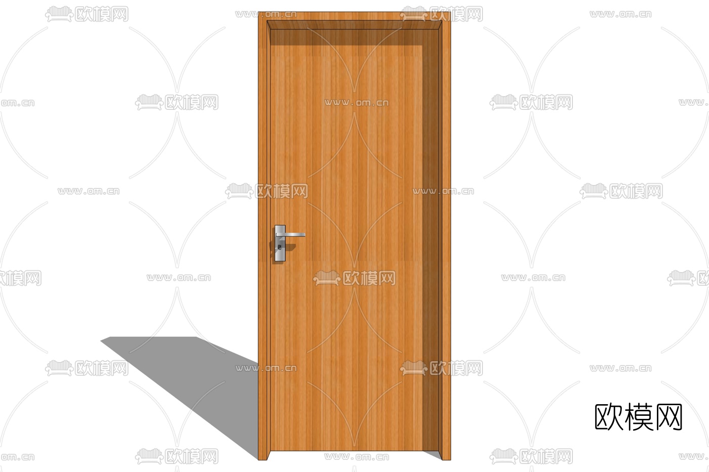 现代实木单开门免费su模型下载