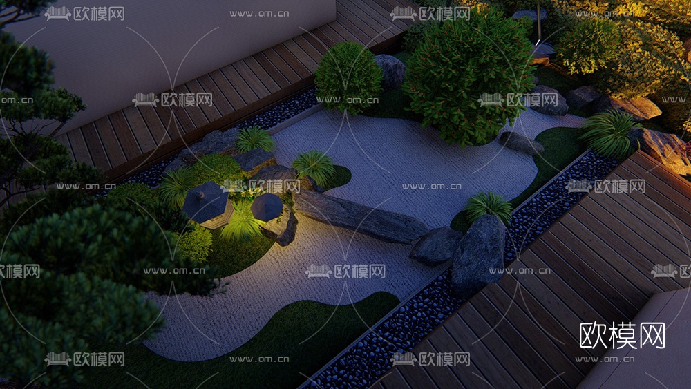 日式庭院景观su模型下载（渲染图4）
