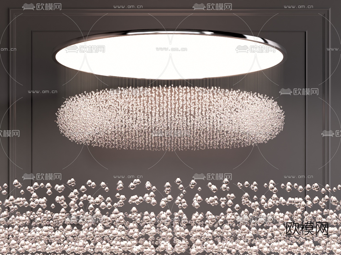 现代简约水晶吊灯3d模型下载