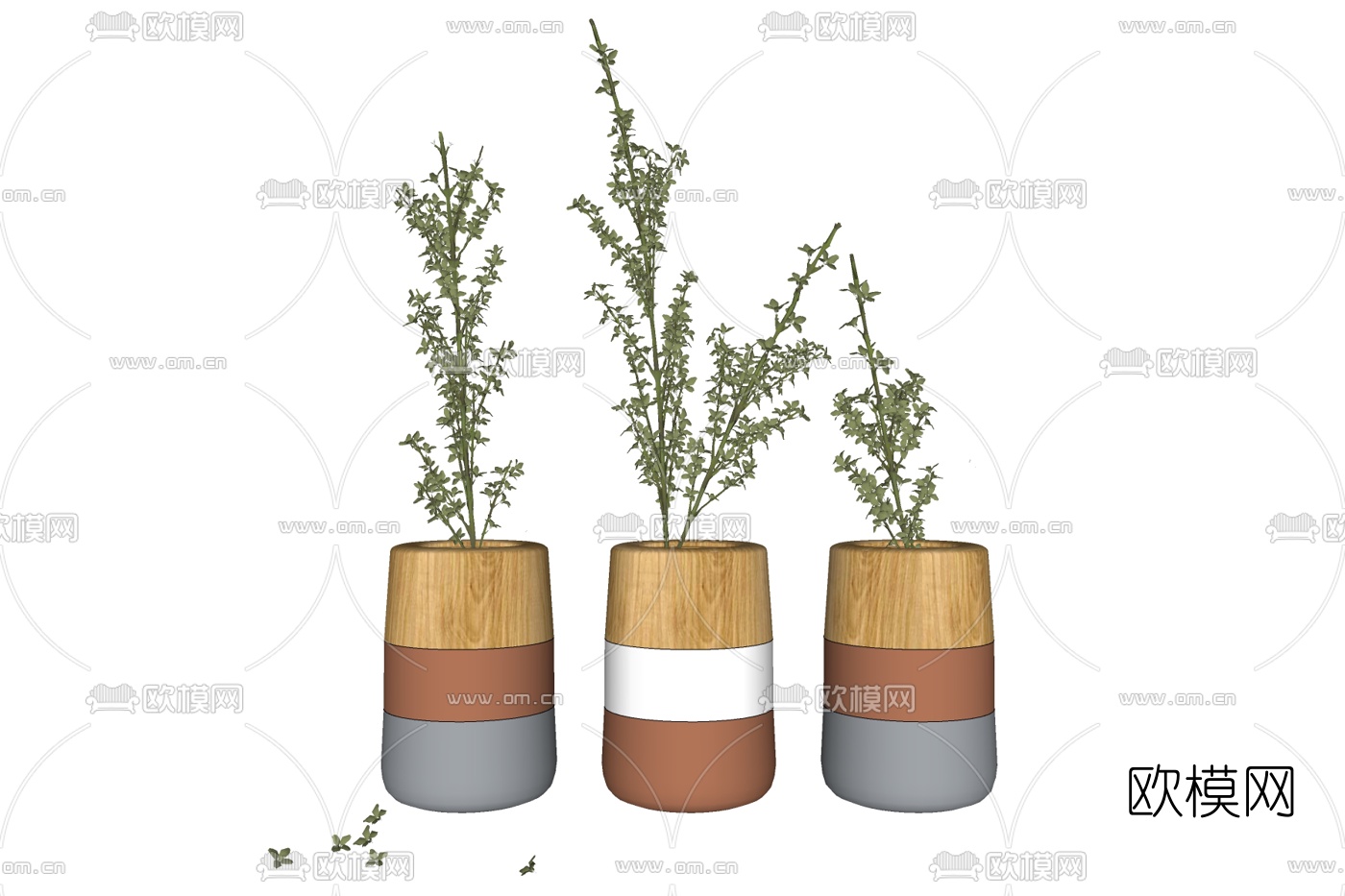 北欧绿植盆栽免费su模型下载