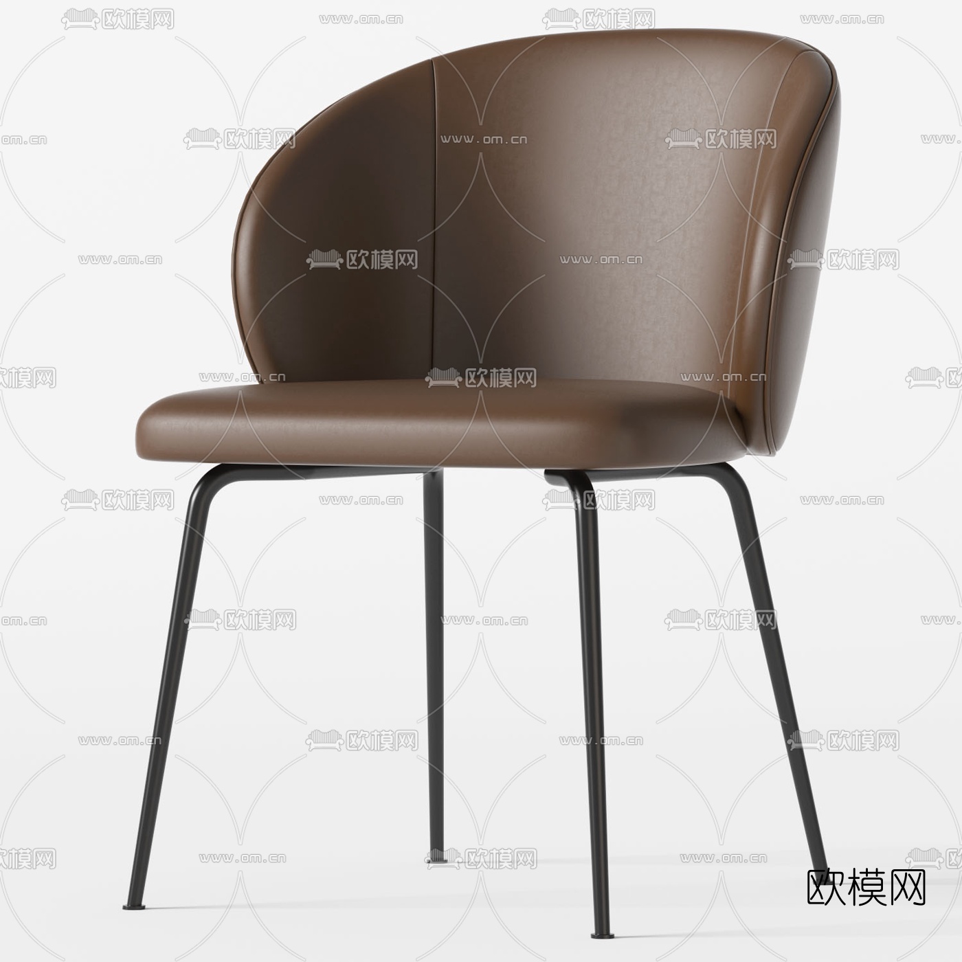 现代布艺单椅餐椅3d模型
