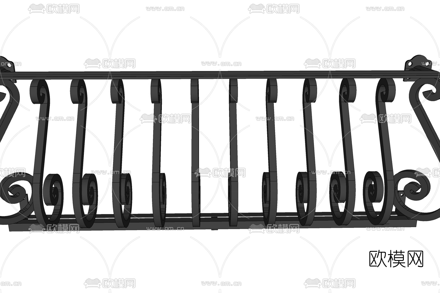 欧式阳台护栏免费su模型下载