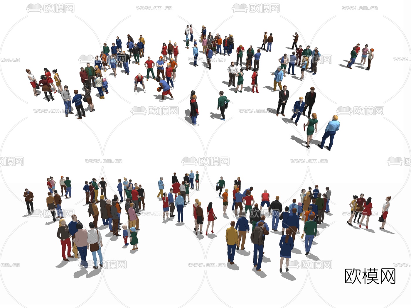 现代人物合集su模型下载