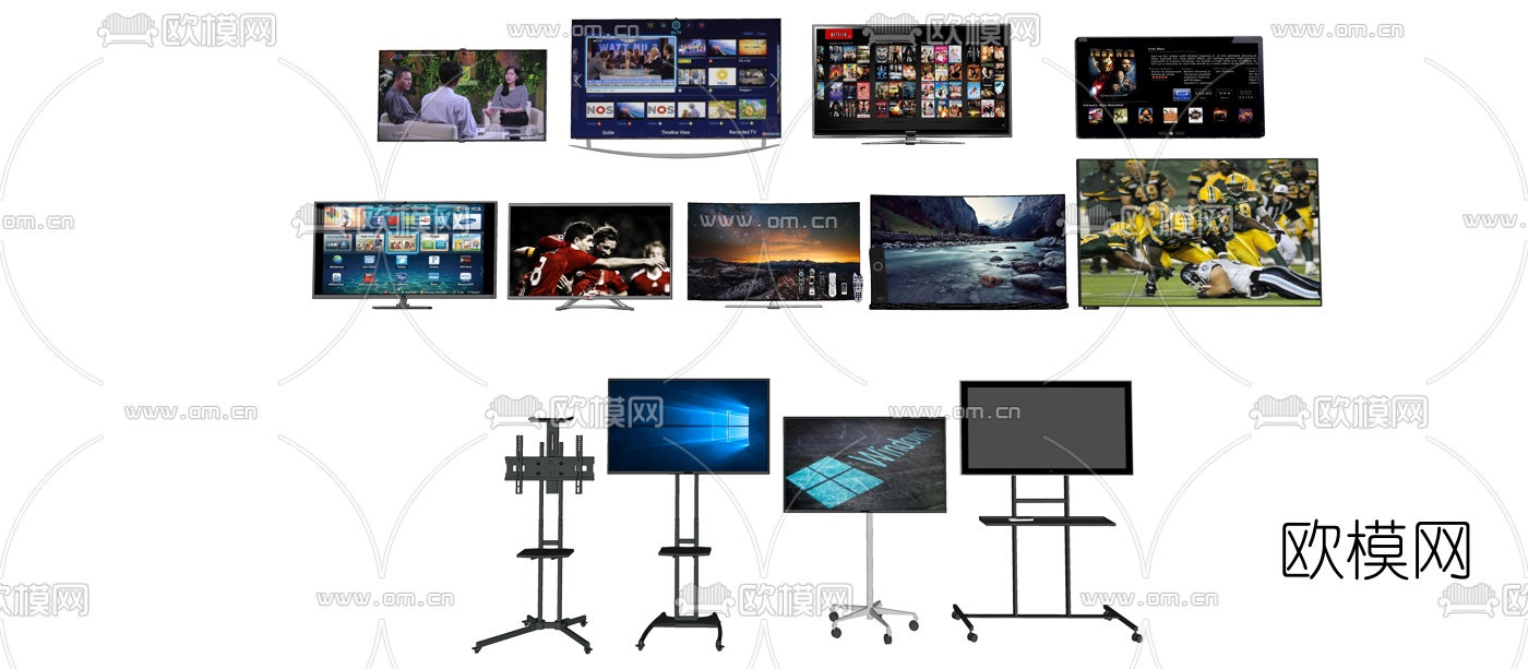 现代电视su模型下载（渲染图1）