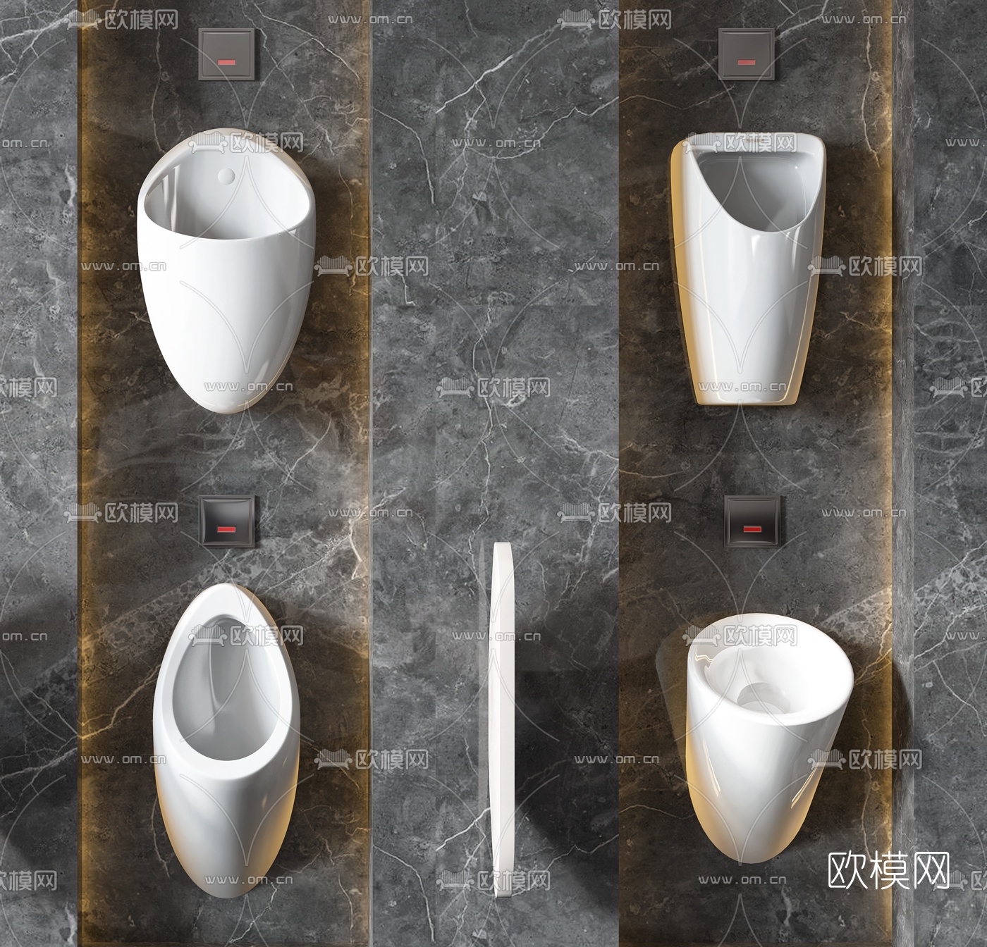 现代小便斗小便器3d模型