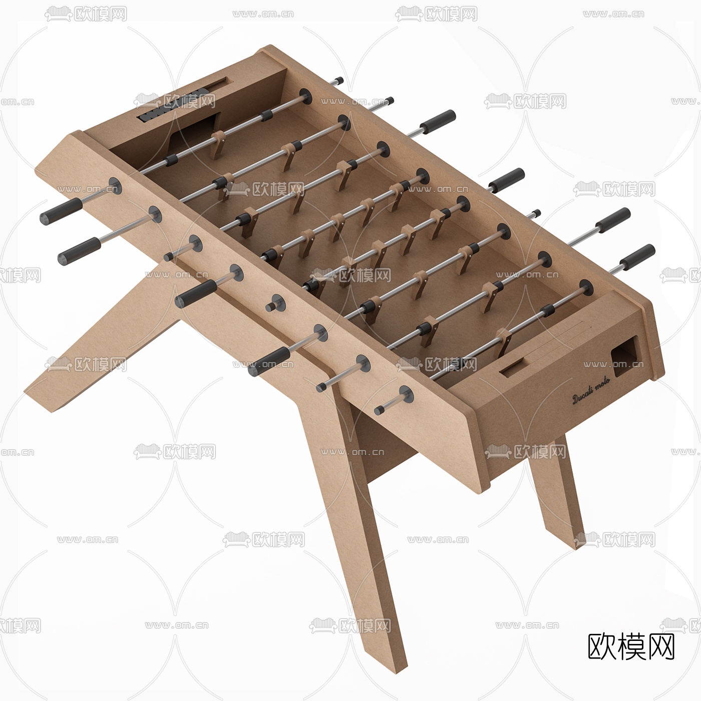 现代桌上足球机3d模型下载（渲染图2）