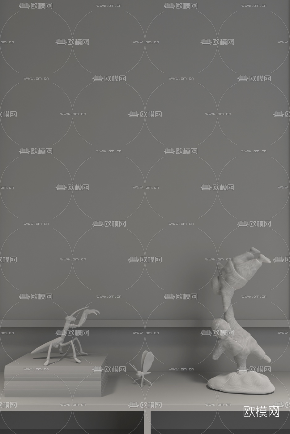 北岩设计 现代陶瓷胖子摆件3d模型