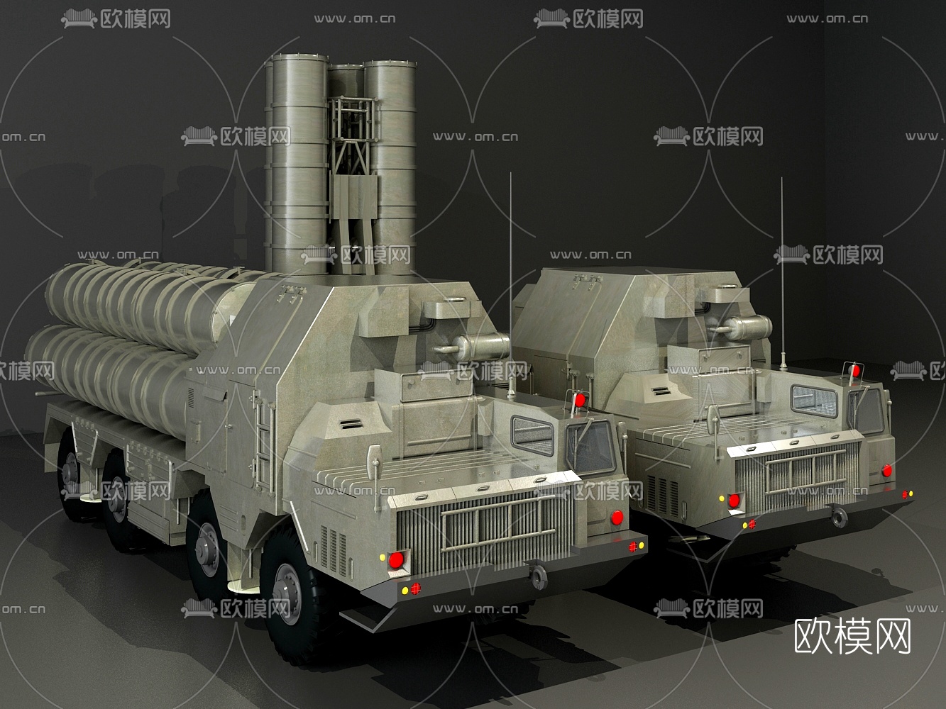 现代导弹发射车3d模型下载