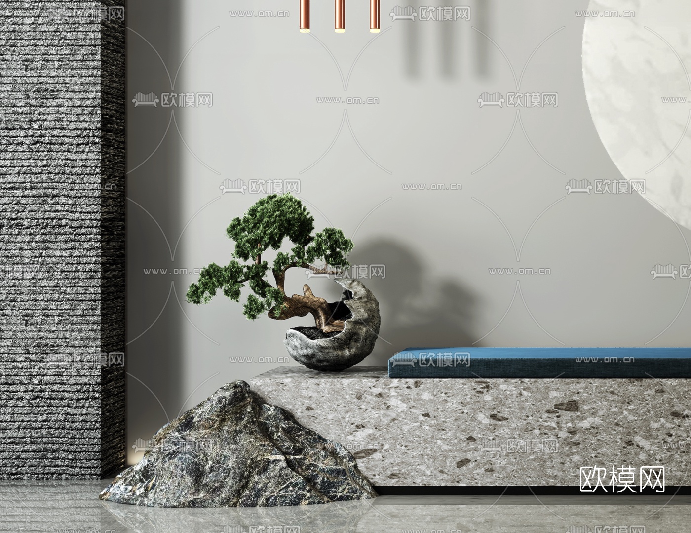 新中式玄关共用椅3d模型