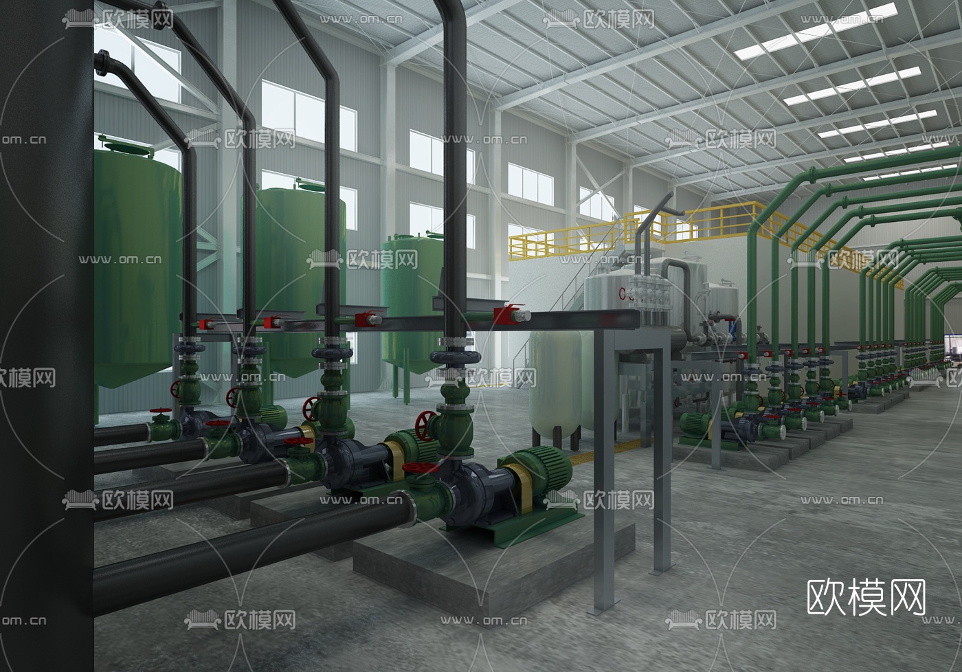 现代污水净化设备3d模型下载