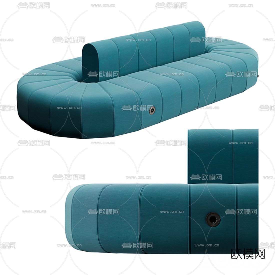 现代布艺公用沙发3d模型下载（渲染图1）
