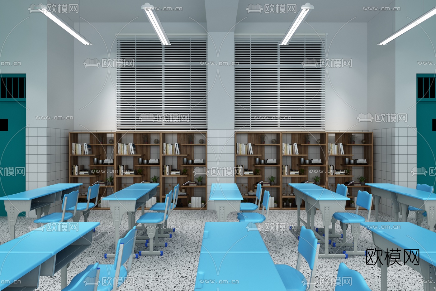 现代教室免费3d模型下载