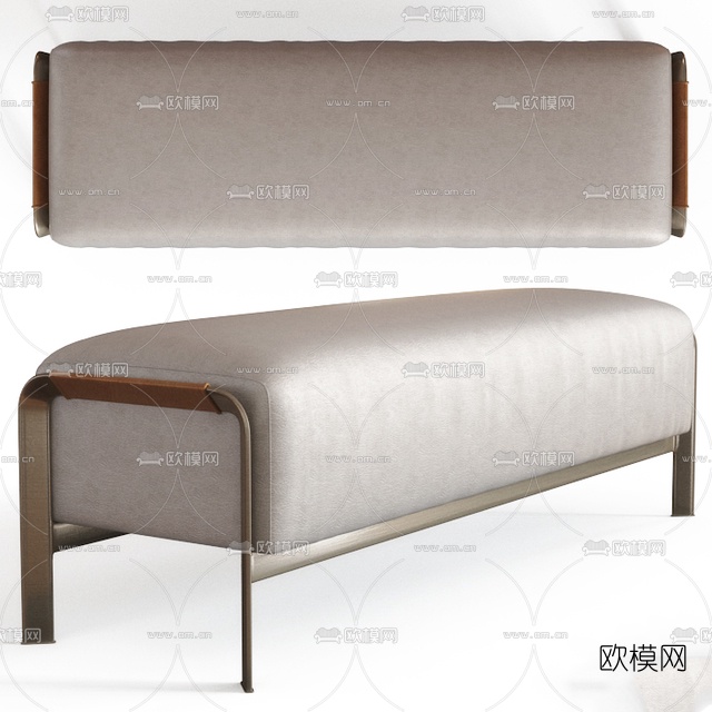 现代皮革脚踏免费3d模型下载