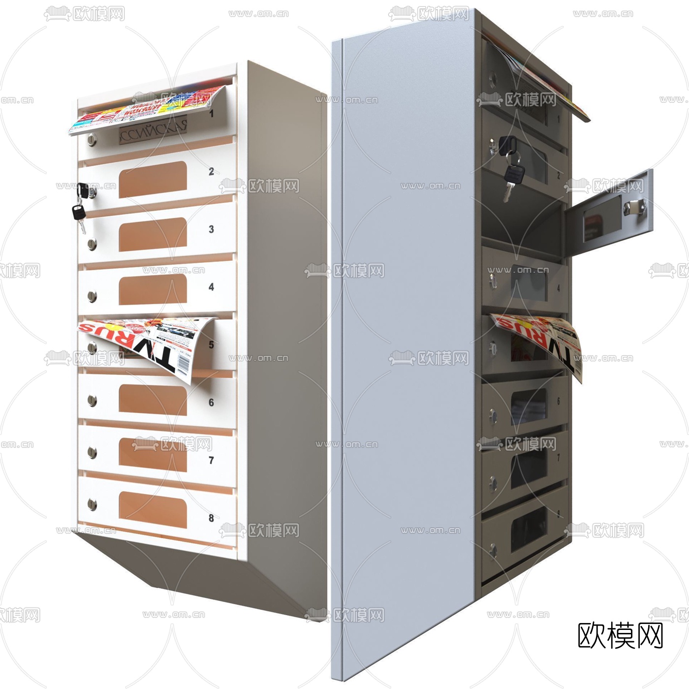 现代邮件信报箱3d模型