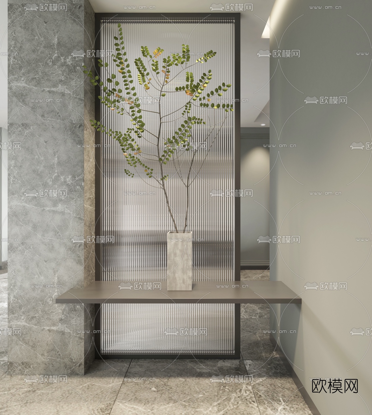 北欧简约客厅餐厅3d模型下载（渲染图4）