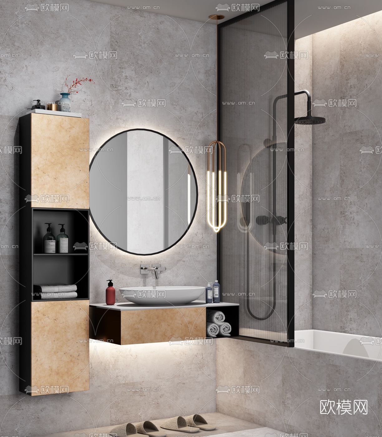 现代浴室柜洗手台3d模型下载