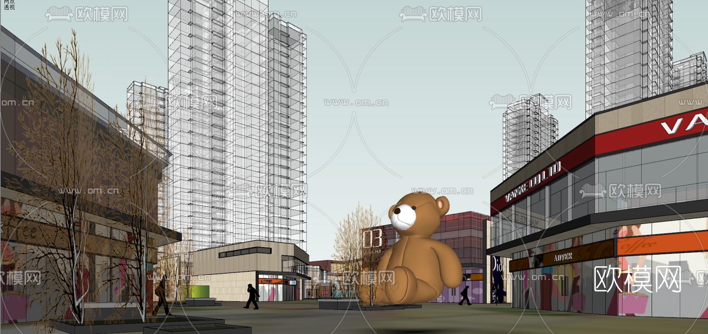 现代购物中心外观su模型下载（渲染图6）