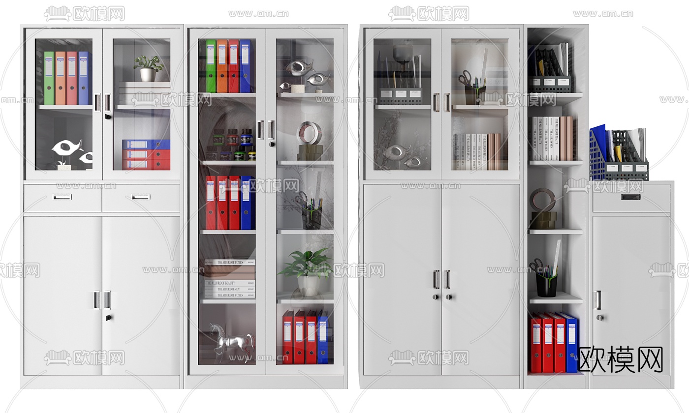 现代简约文件柜3d模型下载