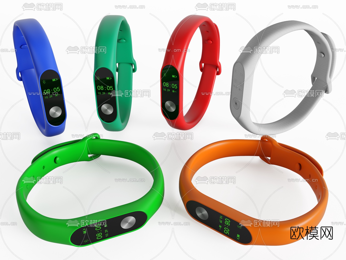 现代运动手腕手表腕表3d模型下载